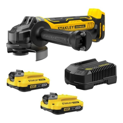 ESMERILHADEIRA A STANLEY S/FIO 4.1/2 + 2 BATERIAS 20V