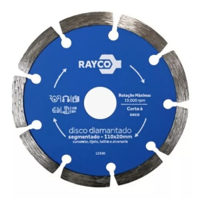 Disco Diamantado Segmentado 110X20 Rayco 