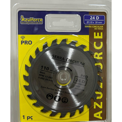 Disco Serra Circular Pro 24D 110X24T Azul Force 