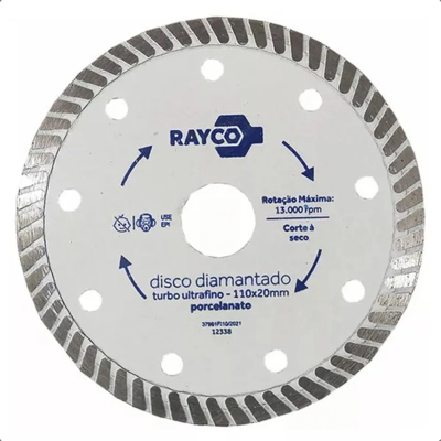 Disco Diamantado Liso Ultra Fino Para Porcelanato Rayco 